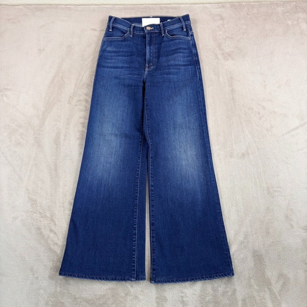 MOTHER The Hustler Roller Sneak Wide-Leg Jeans in Trouble Maker Women 25 $258